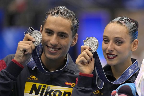 Natación - Dennis González y Emma García logran la plata mundial en el dúo técnico mixto