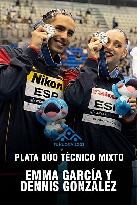 Natación - Dennis González y Emma García logran la plata mundial en el dúo técnico mixto