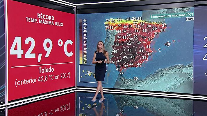 Temperaturas significativamente altas en buena parte del interior peninsular y Baleares, salvo el tercio noroeste