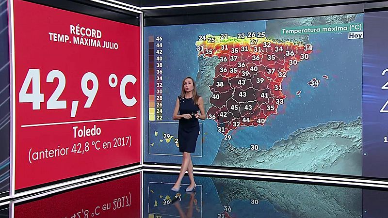 Temperaturas significativamente altas en buena parte del interior peninsular y Baleares, salvo el tercio noroeste - ver ahora