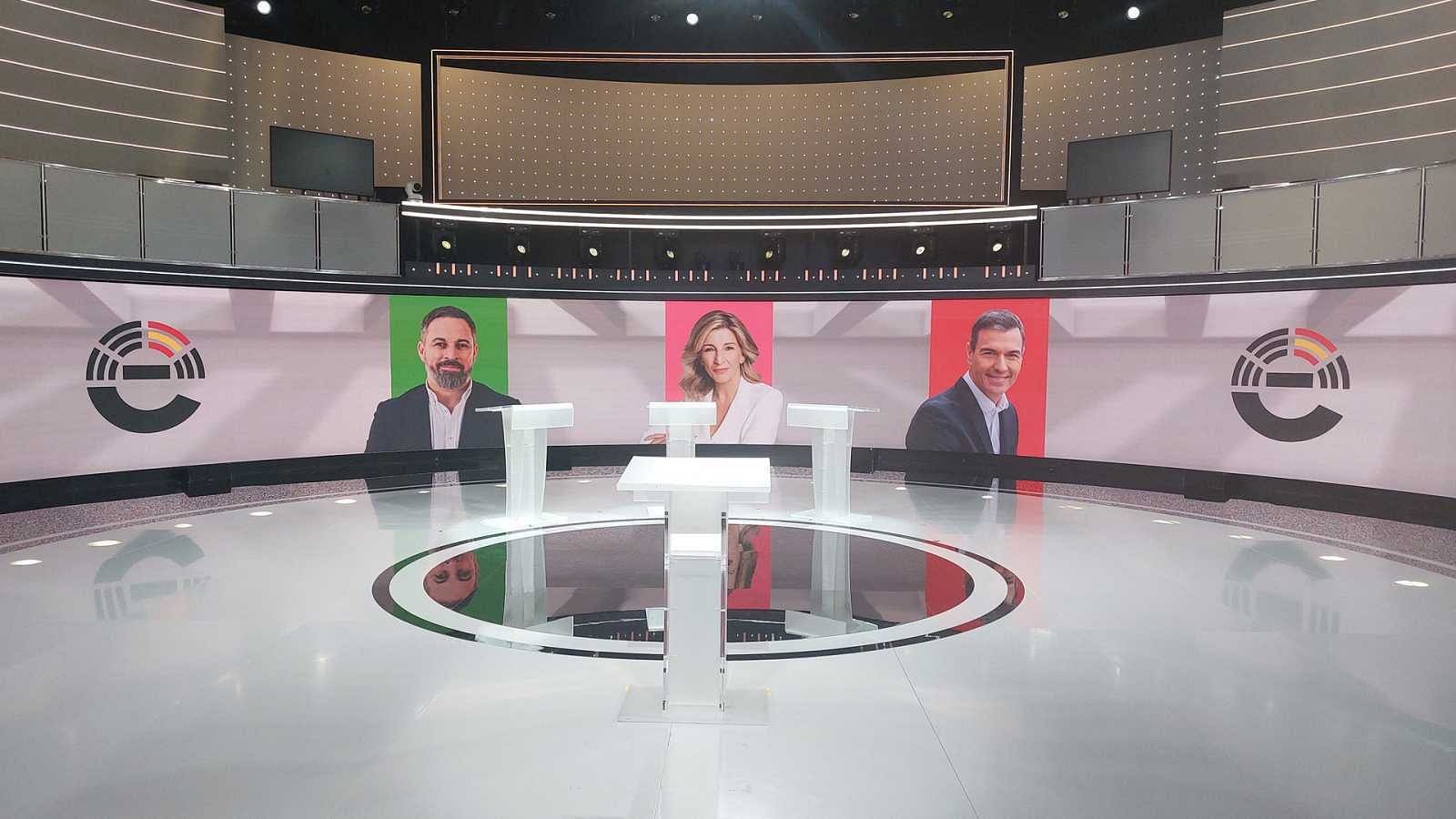 Sánchez, Abascal y Díaz se enfrentanen el debate definitivo del 23J    