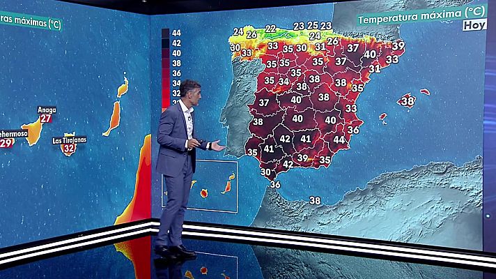 Temperaturas significativamente altas en la mitad sureste peninsular y Baleares, especialmente en el tercio sureste peninsular