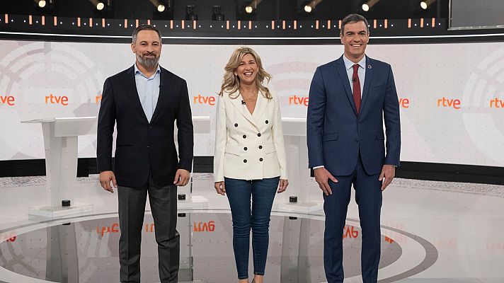 Telediario Matinal - Sánchez y Díaz exhiben sintonía y Abascal pide "cambio" en el debate final en RTVE