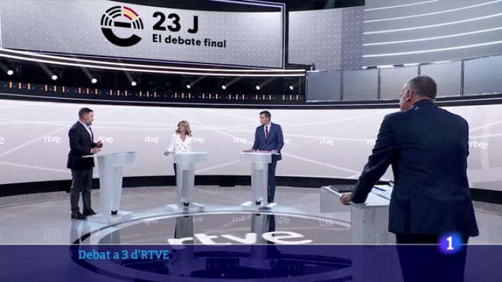 L'Informatiu - El debat a 3 de RTVE i les condicions d'ERC per investir Sánchez, centren el penúltim dia de campanya.