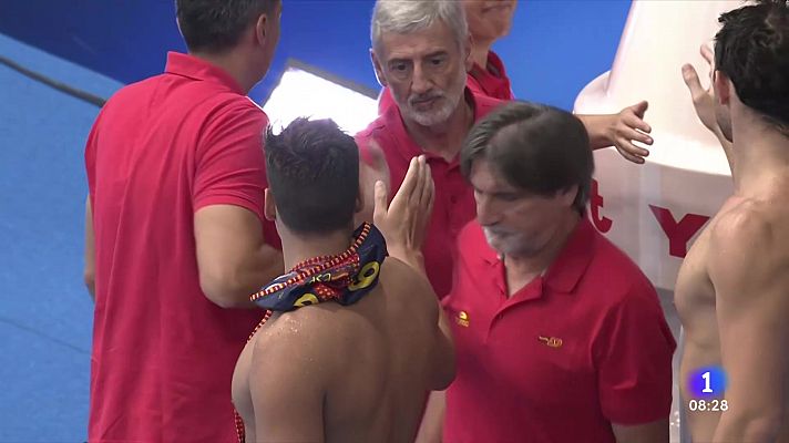 Telediario Matinal - España golea a Sudáfrica y sella su pase a cuartos del Mundial de waterpolo como primera