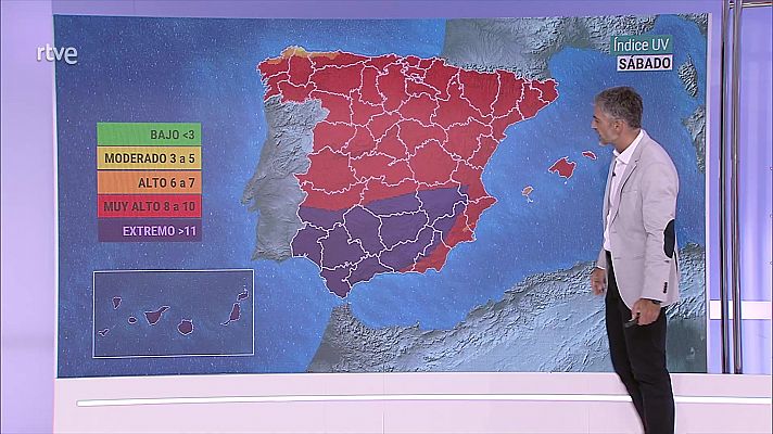 A pesar de los descensos, todavía se darán temperaturas significativamente altas en el sureste, Málaga y Mallorca. Posibles rissagas en Baleares