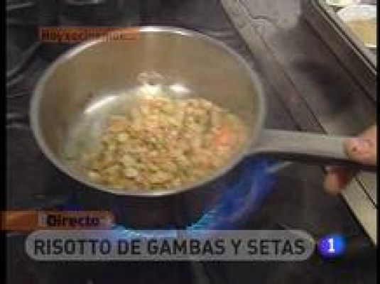 Risotto de gambas y setas