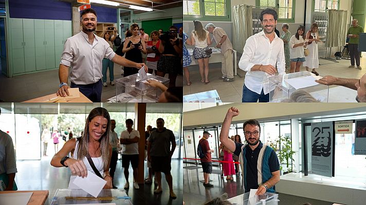Telediario Fin de Semana - Los candidatos de ERC, PDeCat, la CUP y Junts votan con la vista puesta en Cataluña