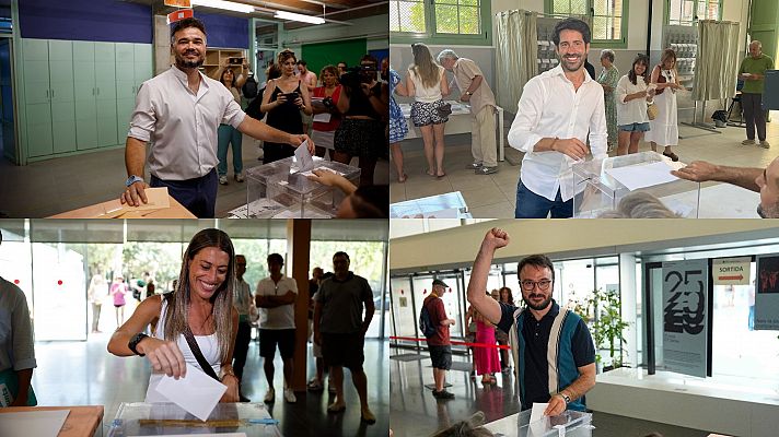 Los candidatos de ERC, PDeCat, la CUP y Junts votan con la vista puesta en Cataluña