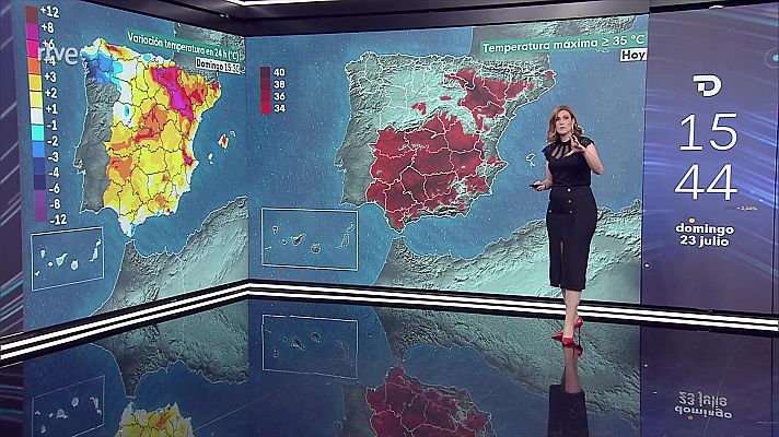 Temperaturas significativamente altas en zonas del interior peninsular y de Mallorca