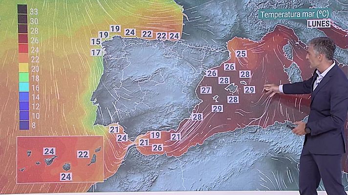 Temperaturas significativamente altas en zonas del este y sudeste peninsulares y en Baleares