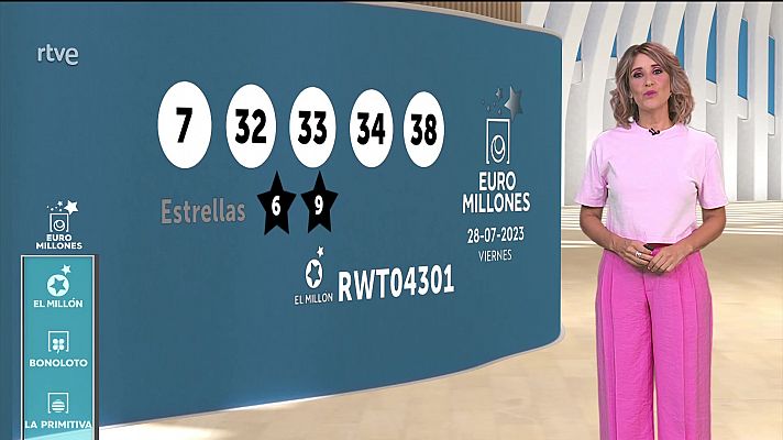 Loterías - Sorteo de la Bonoloto y Euromillones del 28/07/2023