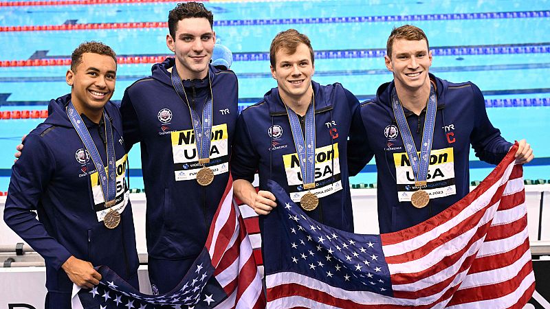 Vídeo: Estados Unidos se lleva el oro en el 4x100 estilos masculino