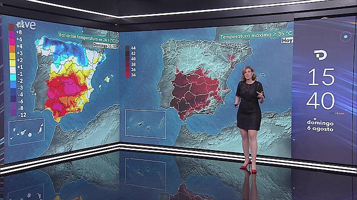 Temperaturas significativamente altas en el cuadrante suroeste peninsular. Intervalos de viento fuerte o con rachas muy fuertes en la costa de Galicia, Ampurdán, bajo Ebro y Estrecho