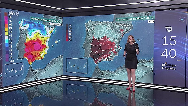 Temperaturas significativamente altas en el cuadrante suroeste peninsular. Intervalos de viento fuerte o con rachas muy fuertes en la costa de Galicia, Ampurdán, bajo Ebro y Estrecho - ver ahora