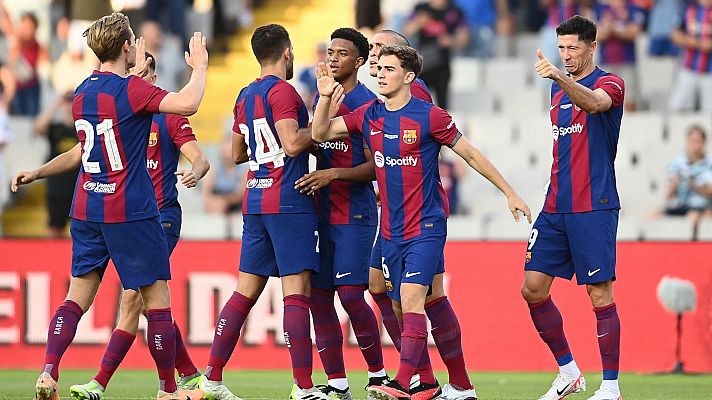 Telediario 1 - El Barça se presenta en Montjuic