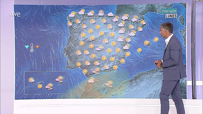 El tiempo - Temperaturas significativamente altas en zonas de los archipiélagos, Andalucía, nordeste y meseta sur. Intervalos de viento fuerte en Canarias