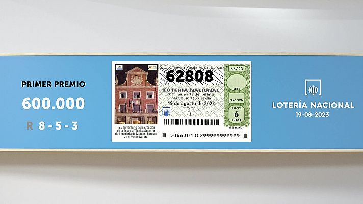 SELAE - Sorteo de la Lotería Nacional del 19/08/2023