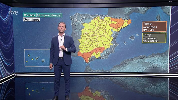 Temperaturas significativamente altas en zonas del tercio sur y mitad oriental de la Península, en Canarias, en Mallorca y en Ceuta