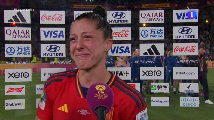 Copa Mundial Femenina de la FIFA 2023 - Jenni Hermoso, entre lágrimas al acabar la final: "¡Somos campeonas del p... mundo!"