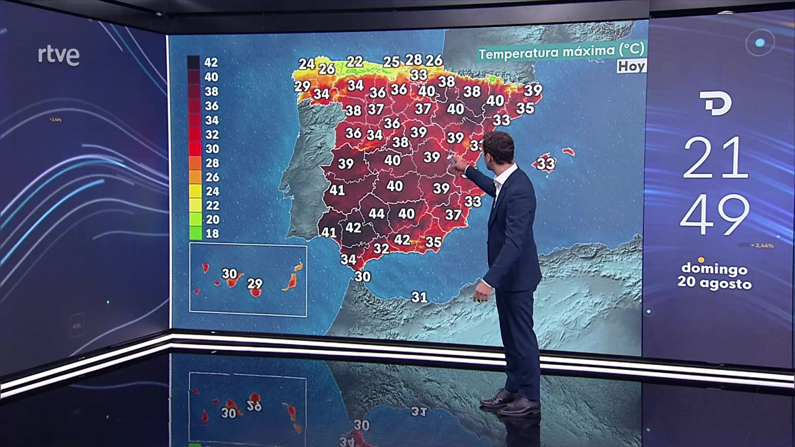 Temperaturas diurnas en descenso en la mitad sur del área mediterránea peninsular y Alborán - ver ahora