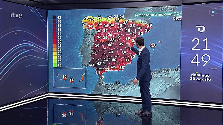 Temperaturas diurnas en descenso en la mitad sur del área mediterránea peninsular y Alborán