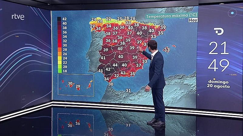 Temperaturas diurnas en descenso en la mitad sur del área mediterránea peninsular y Alborán - ver ahora