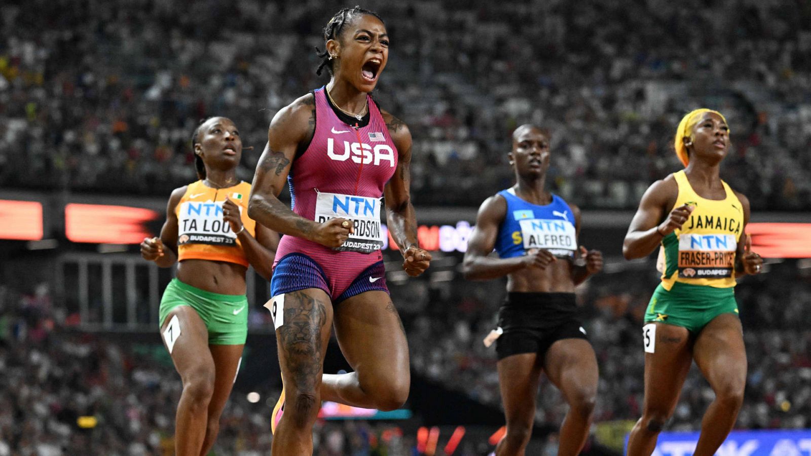 Sha'Carri Richardson, oro mundial de los 100 m lisos con récord de los campeonatos -- Ver ahora