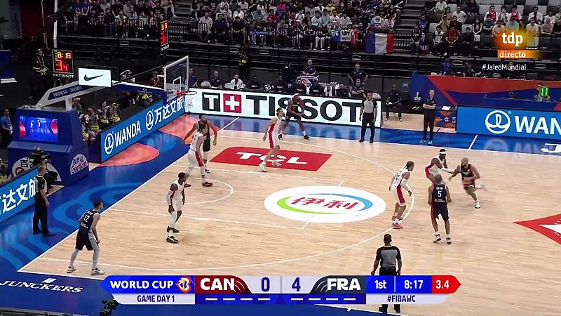 Resumen. Canadá - Francia. 1ª fase mundial de baloncesto 2023.