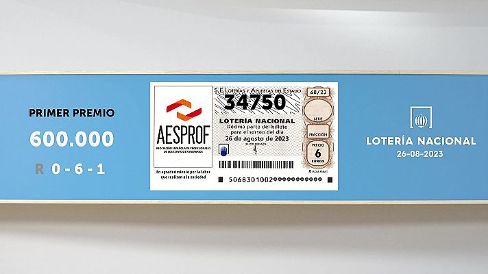 SELAE - Sorteo de la Lotería Nacional del 26/08/2023