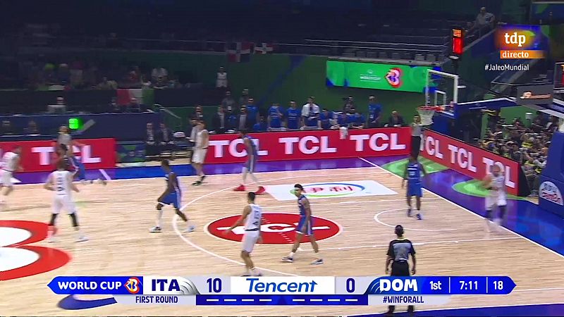 Mejores momentos. Italia - R. Dominicana. 1ª fase mundial de baloncesto 2023.