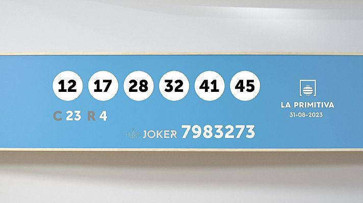 Sorteo de la Lotería Primitiva y Joker del 31/08/2023