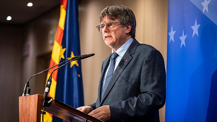 Telediario 2 - Puigdemont pone sus condiciones para negociar una investidura: reconocimiento, amnistía y mecanismo de garantías