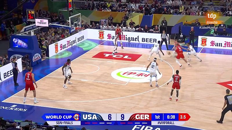 Alemania - Estados Unidos. Resumen de la semifinal del Mundial de baloncesto 2023.