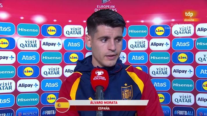Fútbol - Morata, tras su 'hat trick': "Orgulloso de jugar al lado de grandes jugadores, gracias a ellos"