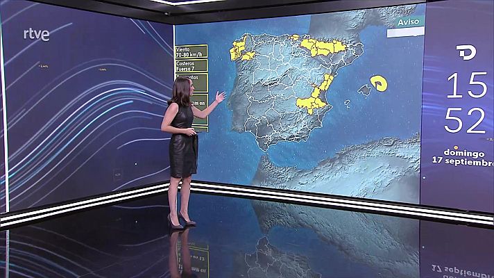 Precipitaciones y/o tormentas localmente fuertes o persistentes en Galicia, Cantábrico oriental, área pirenaica, alto Ebro, puntos del sur y levante