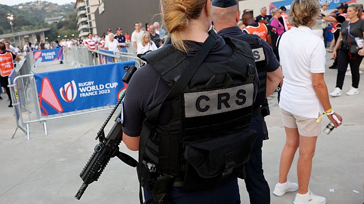 Telediario 1 - Francia se blinda durante la celebración de su Mundial de rugby