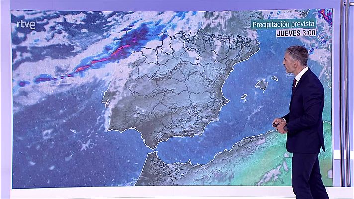 El tiempo - Probabilidad de precipitaciones fuertes y/o persistentes en el noroeste de Galicia, y también en Baleares, Cataluña y norte de la Comunidad Valenciana