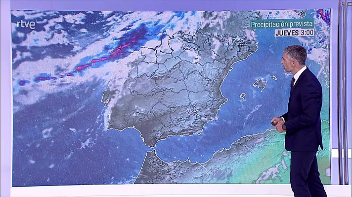 Probabilidad de precipitaciones fuertes y/o persistentes en el noroeste de Galicia, y también en Baleares, Cataluña y norte de la Comunidad Valenciana        