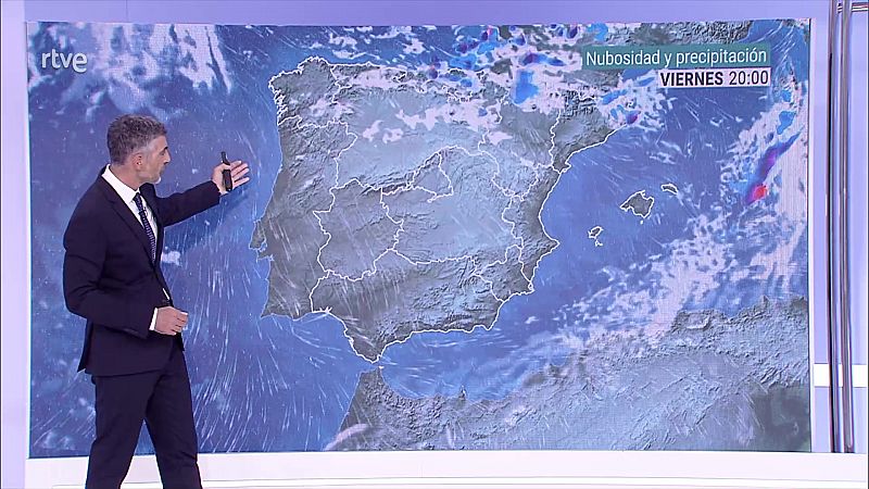 Probabilidad de precipitaciones localmente fuertes y/o persistentes al principio en la mitad noroeste de Galicia y oeste de Asturias - ver ahora