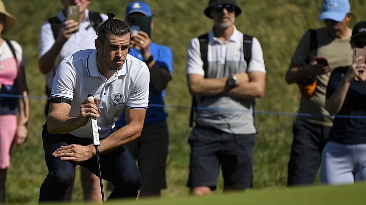 Telediario 2 - Gareth Bale, Novak Djokovic y otras estrellas se exhiben en la previa de la Ryder Cup