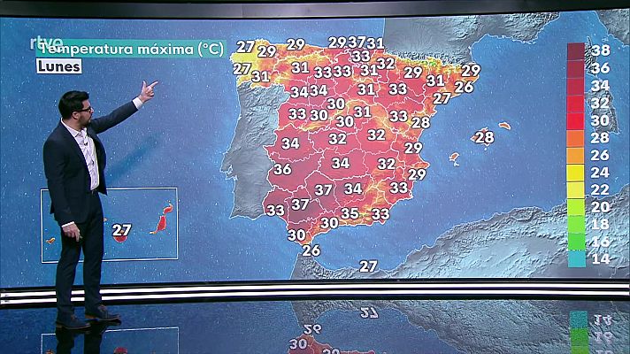 Temperaturas altas para la época del año en prácticamente todo el país