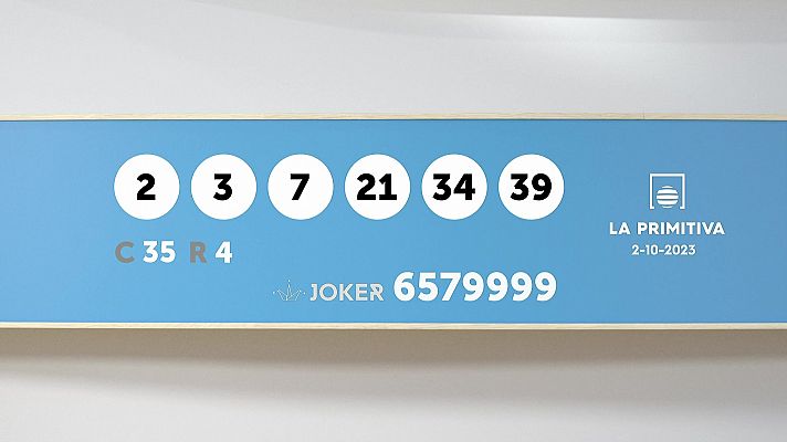 SELAE - Sorteo de la Lotería Primitiva y Joker del 02/10/2023