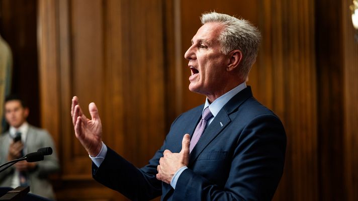 Telediario 1 - Sale adelante la moción de censura republicana para destituir a Kevin McCarthy