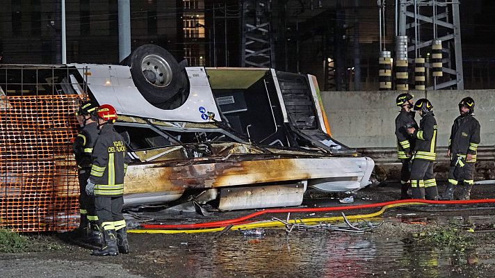 Más de una veintena de muertos en un accidente de autobús en Venecia