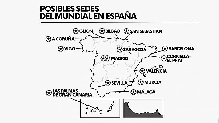 Telediario 1 - 15 estadios de España preseleccionados: ¿Cuáles serán elegidos como sede para el Mundial 2030?