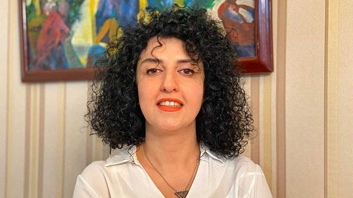 Telediario 1 - La periodista y activista por los derechos de las mujeres en Irán, Narges Mohammadi, premio Nobel de la Paz