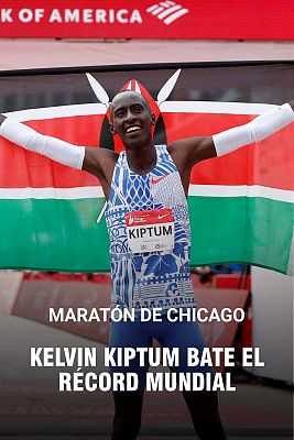 Atletismo - Kelvin Kiptum cruza la línea de meta y bate en Chicago el récord del mundo de Maratón