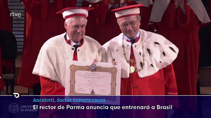 Telediario 1 - Ancelotti, doctor 'honoris causa': "Me podéis llamar 'Dottore'"