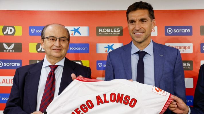 Telediario 1 - Diego Alonso, en su presentación con el Sevilla: "La Mona Lisa es una sola, las copias no valen"